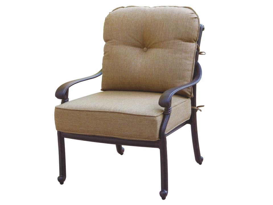 Santa Monica Cast Aluminum Club Chair in Antique Bronze