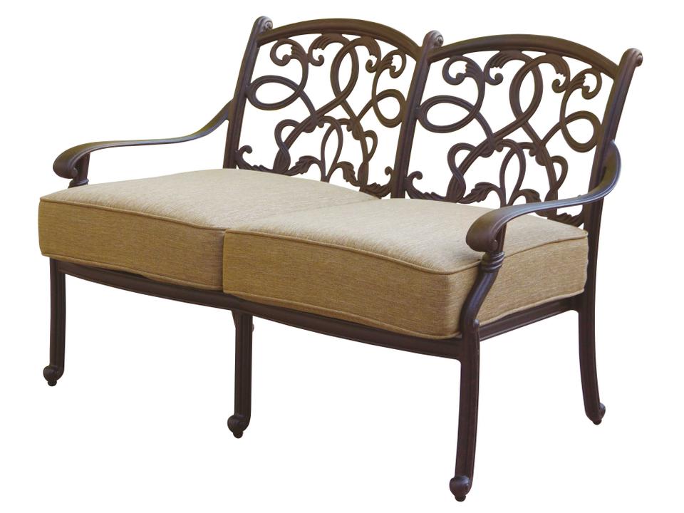 Santa Monica Cast Aluminum Loveseat in Antique Bronze