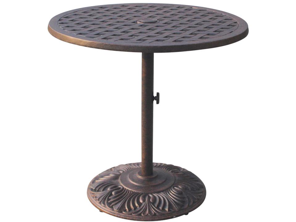 Series 30 Round Counter Height Pedestal Bar Table in Antique Bronze