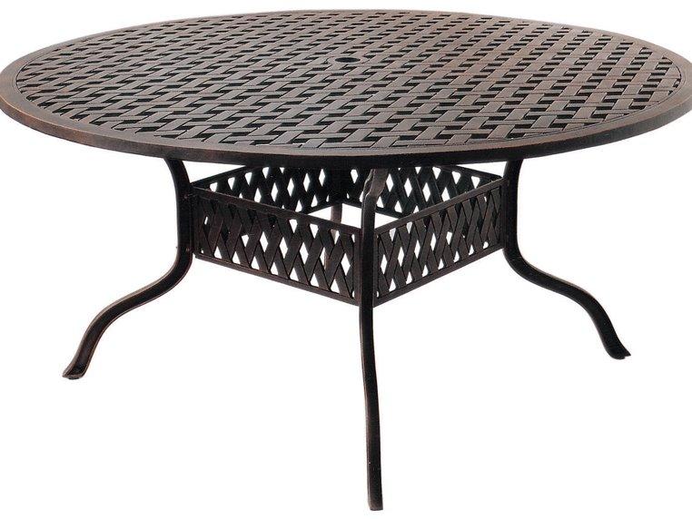 Series 30 60-Inch Cast Aluminum Round Dining Table in Antique Bronze