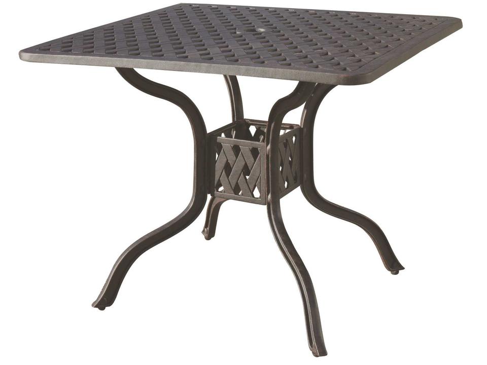 Series 30 36-Inch Square Cast Aluminum Dining Table in Antique Bronze