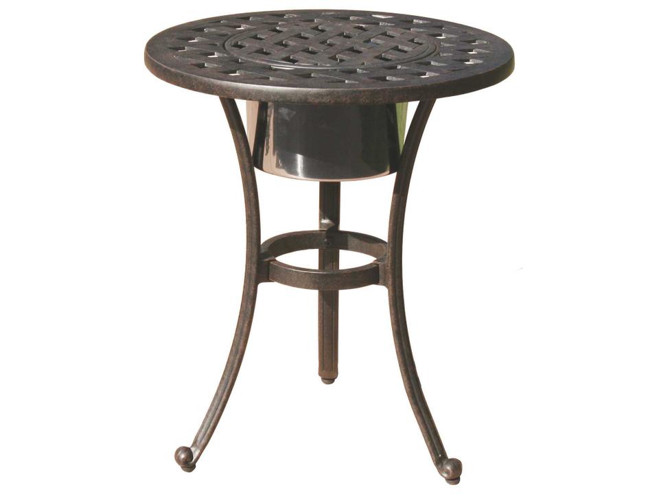 Darlee Series 30 21-Inch Round Cast Aluminum End Table with Ice Bucket