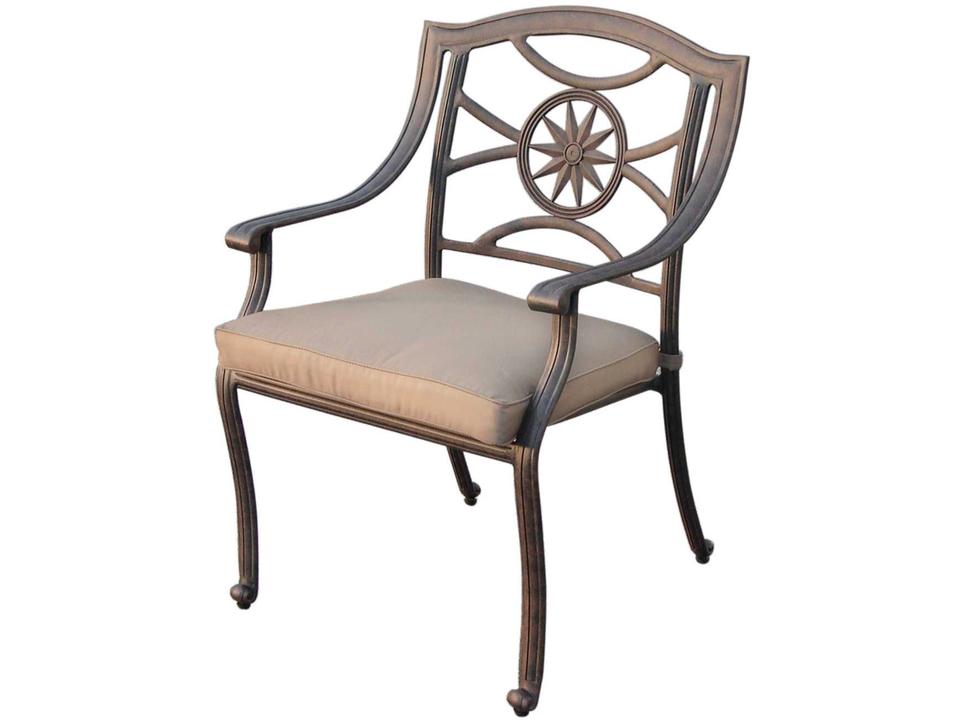 Darlee Ten Star Cast Aluminum Dining Armchair in Antique Bronze