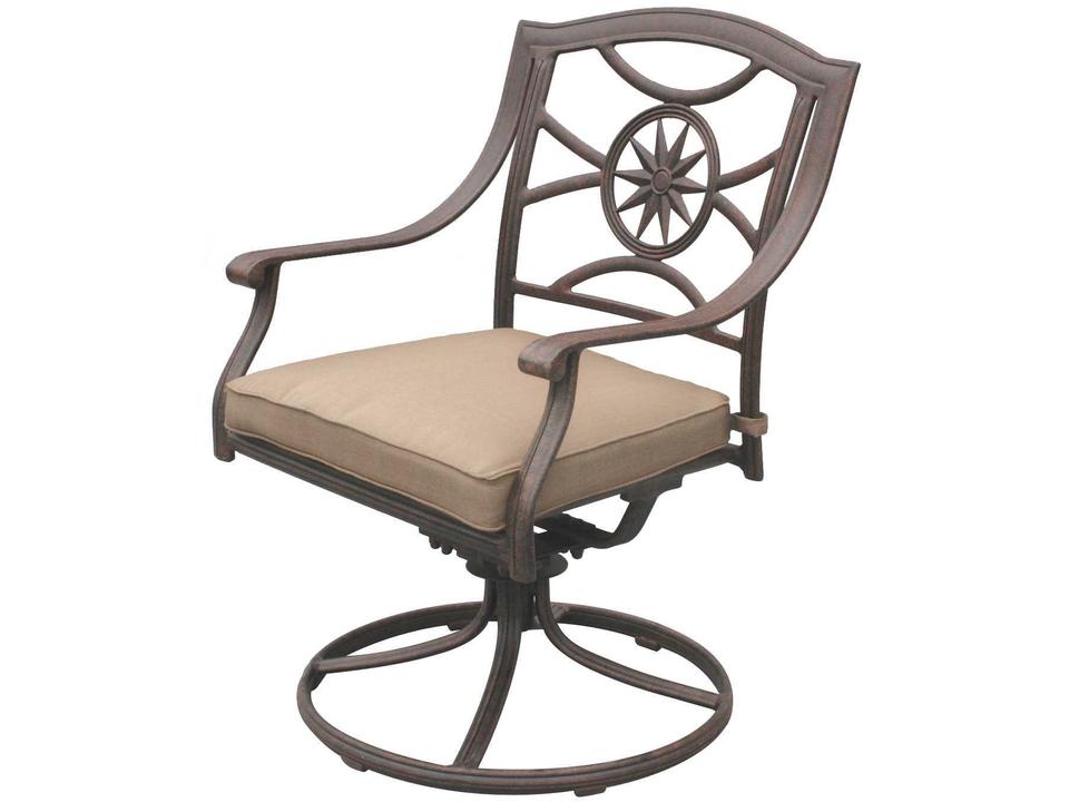 Darlee Ten Star Cast Aluminum Swivel Rocker Chair in Antique Bronze