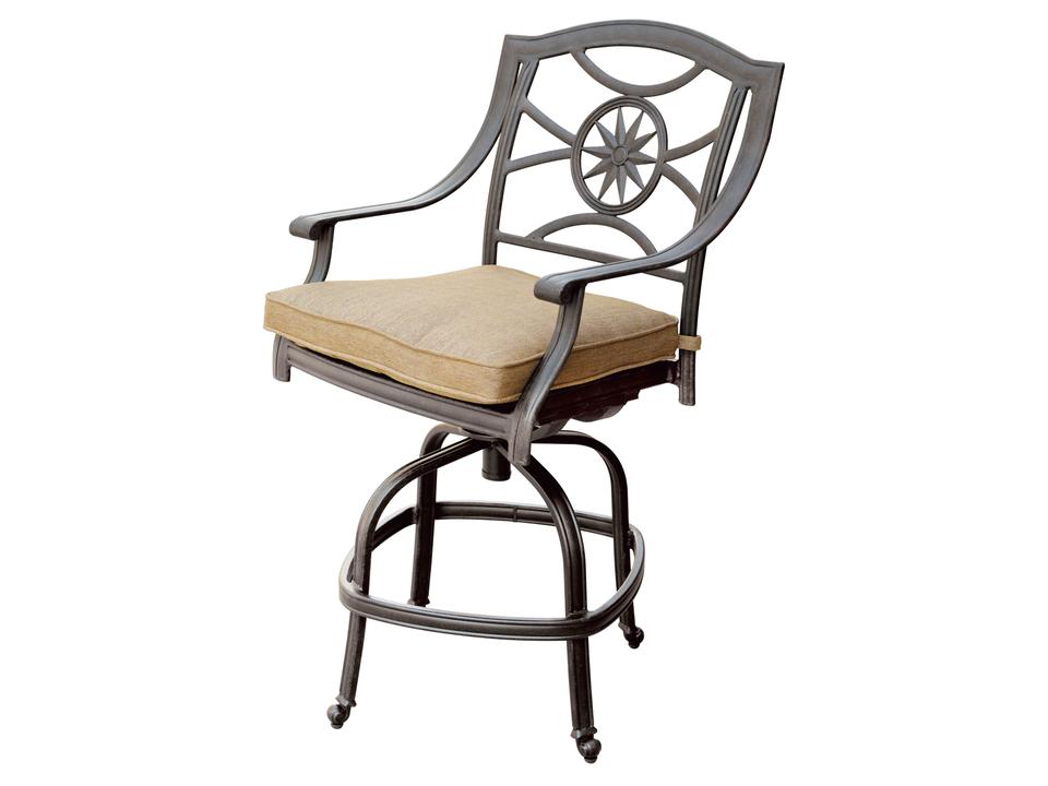 Ten Star Cast Aluminum Swivel Bar Stool in Antique Bronze