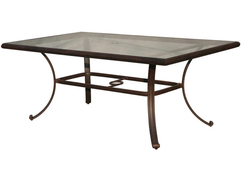 Darlee Series 50 Glass Top Rectangular Dining Table in Antique Bronze