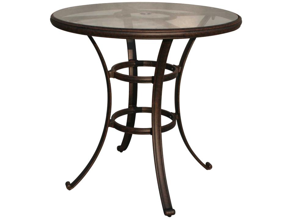 Darlee Series 50 42-Inch Round Glass Top Bar Table in Antique Bronze