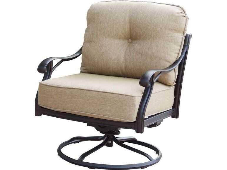 Nassau Cast Aluminum Swivel Rocker Club Chair in Antique Bronze