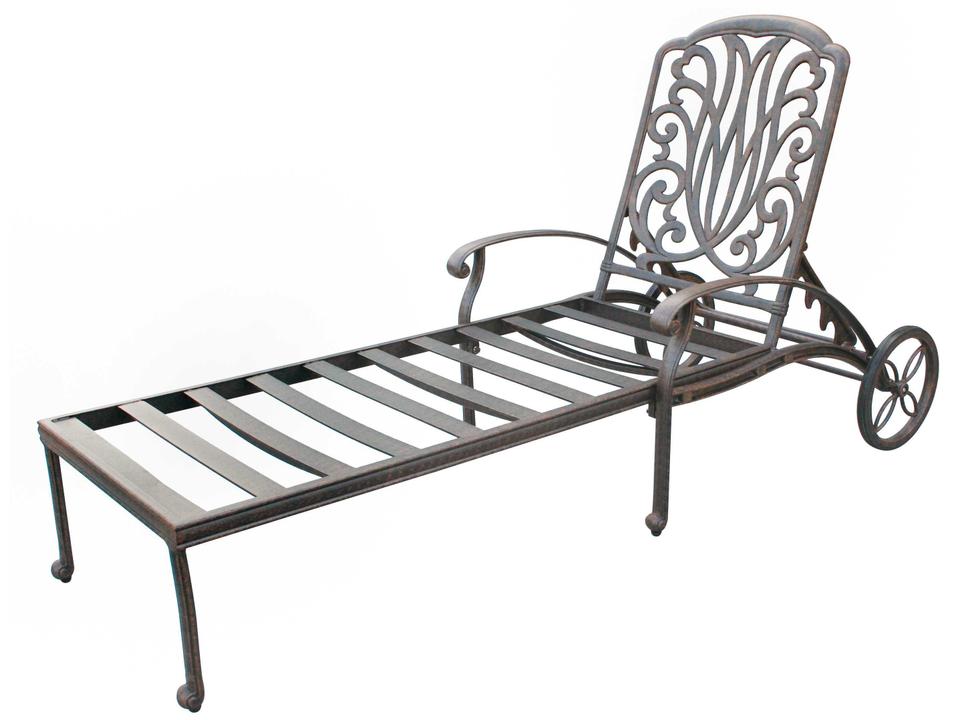 Elisabeth Cast Aluminum Chaise Lounge with Sesame Cushion