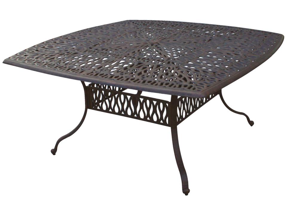 Elisabeth 64-Inch Square Cast Aluminum Dining Table in Antique Bronze