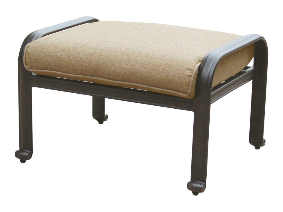 Elisabeth Cast Aluminum Ottoman in Antique Bronze