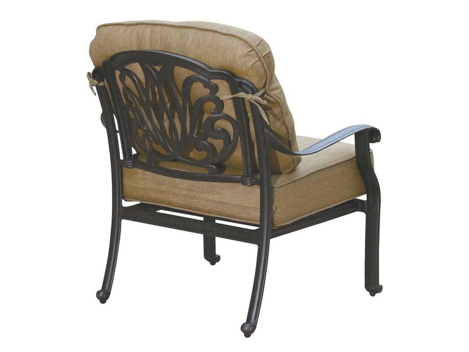 Elisabeth Cast Aluminum Club Chair with Sesame Cushions in Antique Bronze