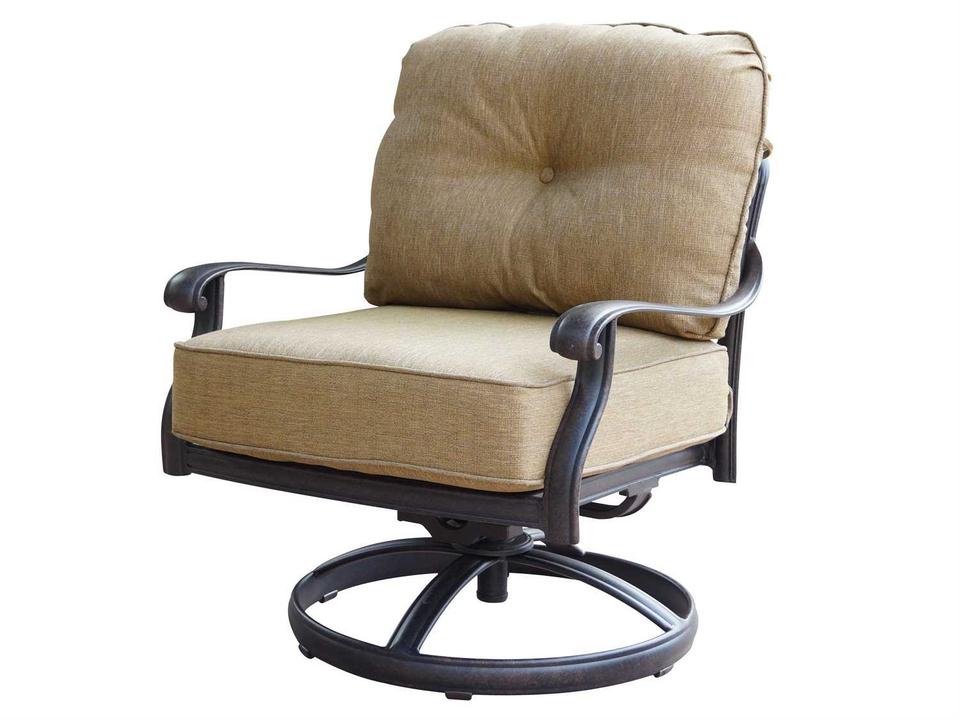 Elisabeth Cast Aluminum Swivel Rocker Club Chair in Antique Bronze