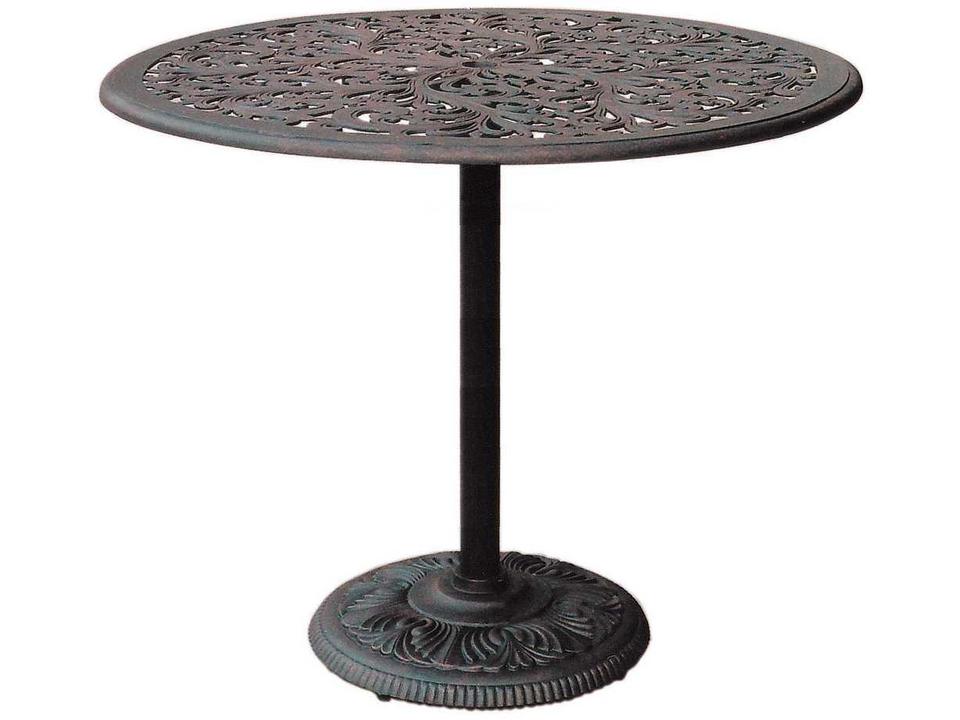 Darlee Series 80 42-Inch Round Pedestal Bar Table in Antique Bronze
