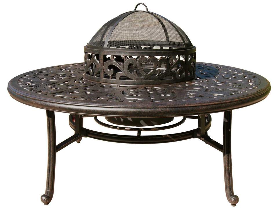 Series 80 Round Fire Pit Chat Table with Ice Bucket Antique Bronze