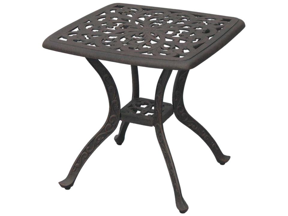 Darlee Series 80 Cast Aluminum Square End Table in Antique Bronze