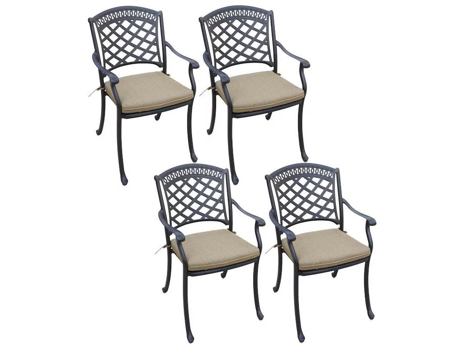 Sedona Cast Aluminum Dining Chair with Cushion Set of 4