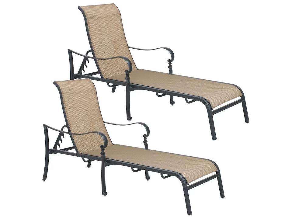 Mountain View Set of 2 Sling Chaise Lounges in Antique Bronze