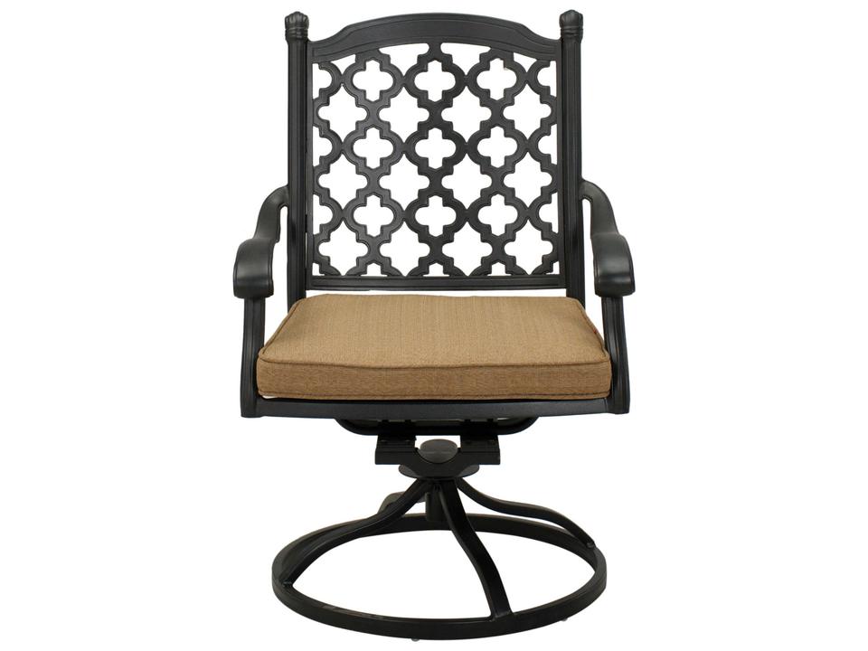Madison Cast Aluminum Antique Bronze Swivel Rocker Dining Arm Chair Set of 4