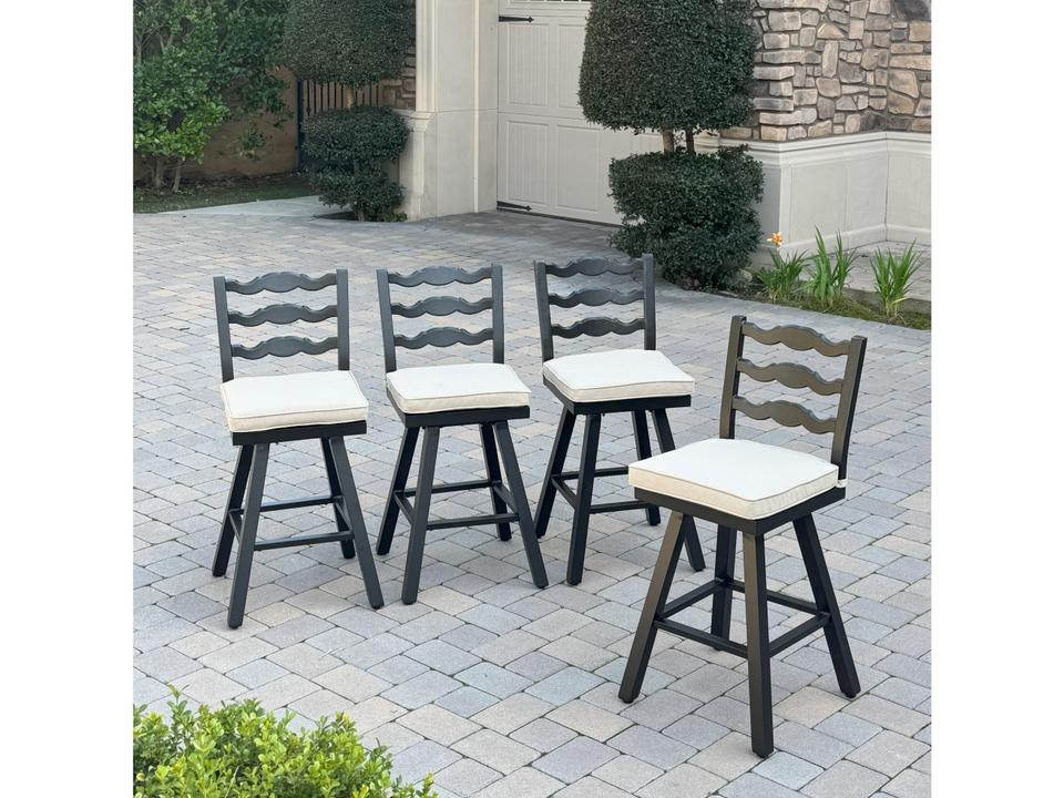 Aspen Aluminum 26 Inch Counter Height Swivel Bar Stool Set of 4 in Dark Chocolate and Beige