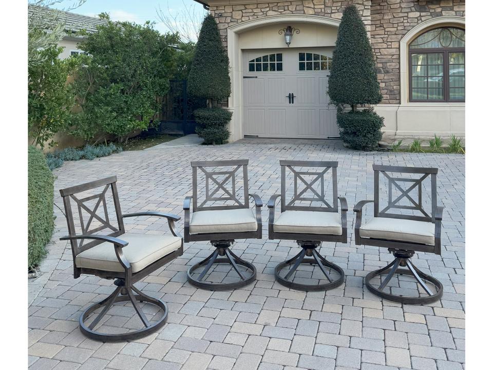 Atlantis Aluminum Patio Swivel Rocker Chair with Cushion ( set of 4 )