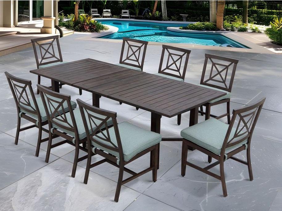 Atlantis 9-Piece Aluminum Extension Dining Set with Spa Cushions