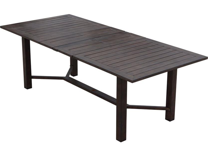 Atlantis 118-Inch Cast Aluminum Extension Dining Table in Walnut