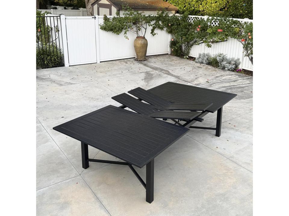 Atlantis Rectangular Extendable Dining Table in Antique Bronze