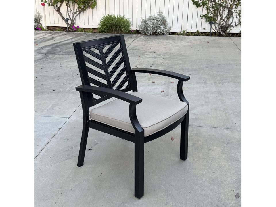 Palm Springs Aluminum Cushion Dining Chair in Antique Bronze