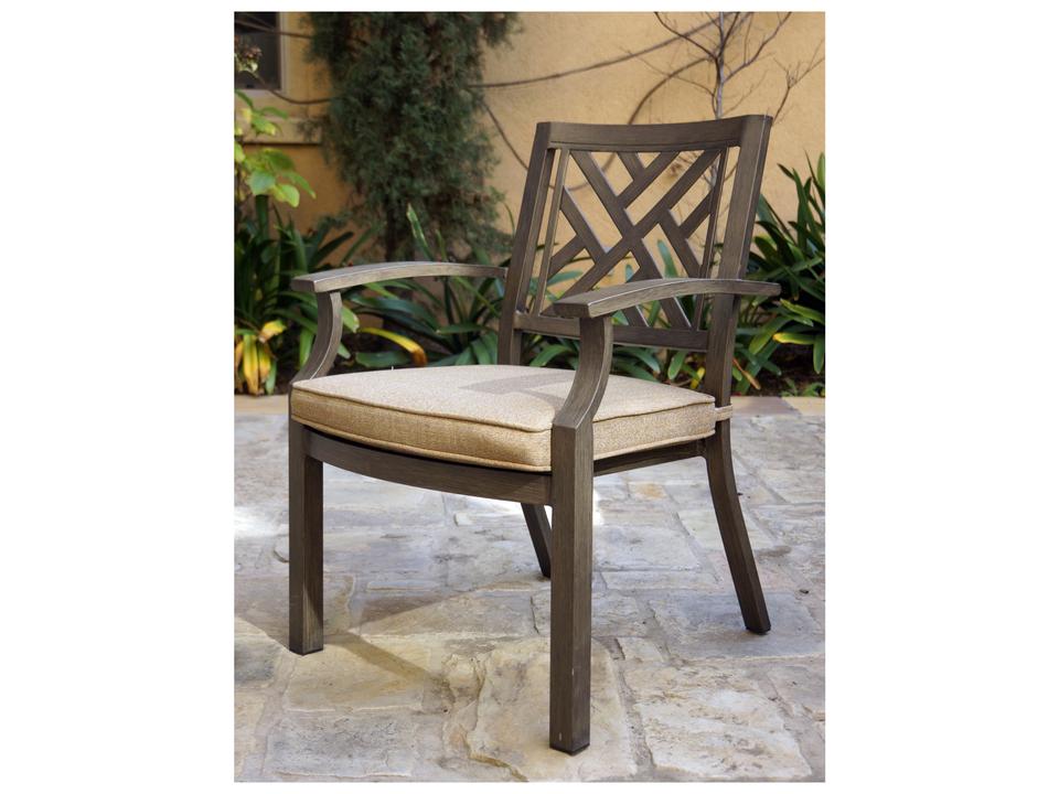 Brooklyn Cast Aluminum MultiBrown Stackable Dining Arm Chair Set of 4