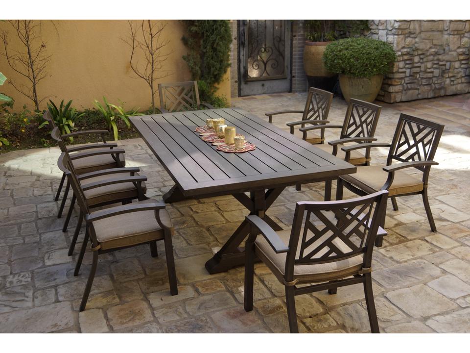 Brooklyn 9 Piece Aluminum Dining Set with Cushions