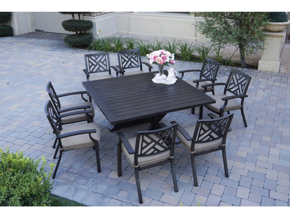 Brooklyn Aluminum Multibrown 9 Piece Dining Set