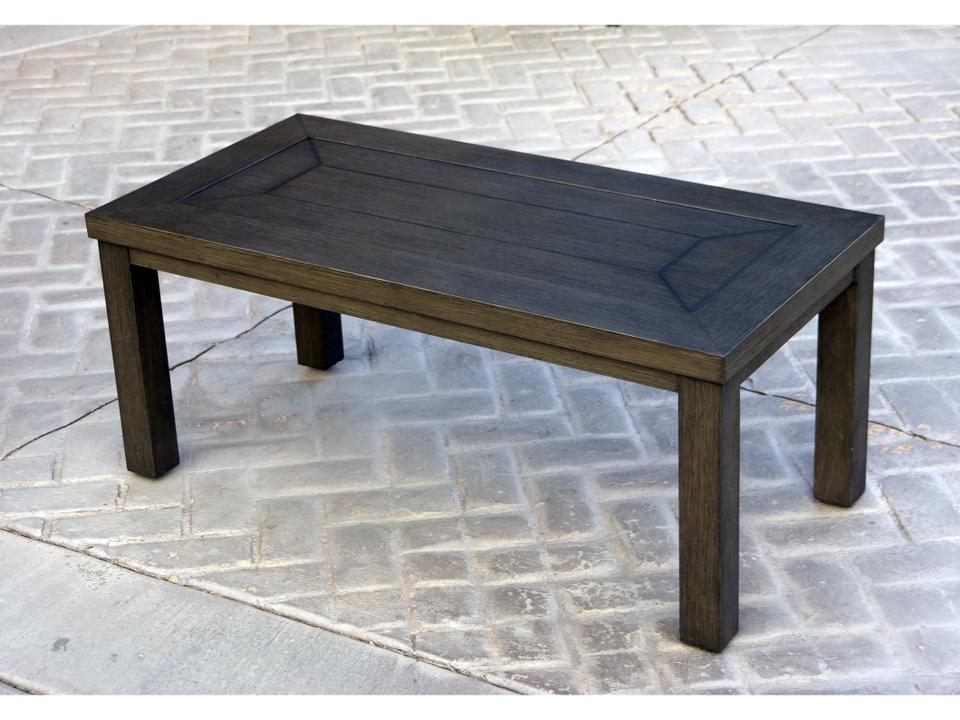 Brooklyn Cast Aluminum Rectangular Coffee Table in Multi-Brown