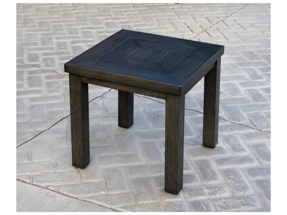 Brooklyn Cast Aluminum Square End Table in Multi-Brown