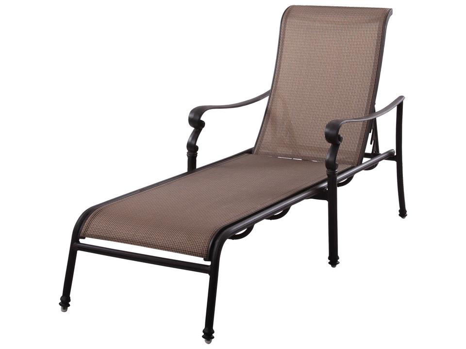 Monterey 2-Piece Sling Cast Aluminum Chaise Lounge Set in Antique Bronze