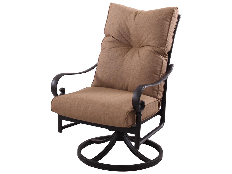 Santa Anita Cast Aluminum Antique Bronze Swivel Rocker Dining Arm Chair Set of 4