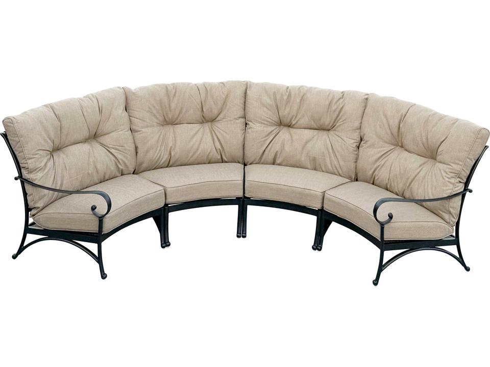 Santa Anita 4 Piece Sectional Crescent Lounge Set in Antique Bronze