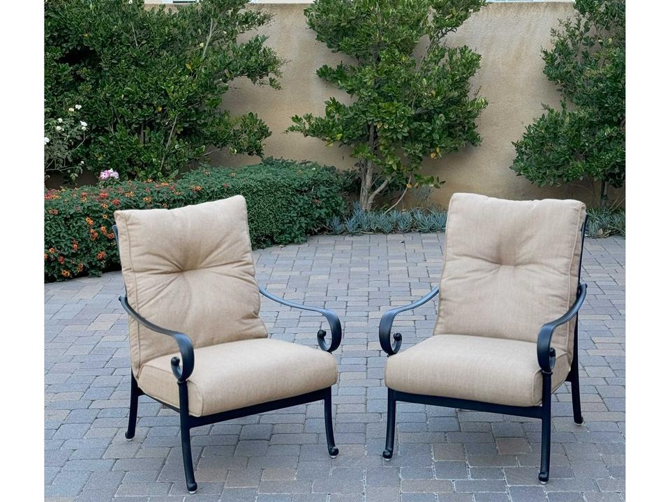 Santa Anita Cast Aluminum Club Chair with Cushions Set of 2