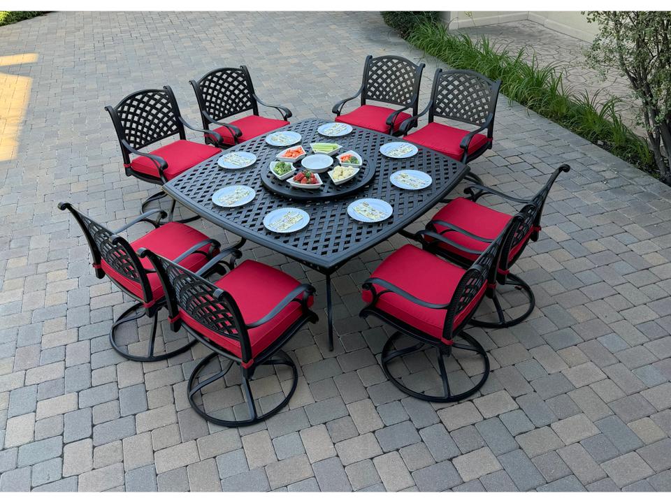 Nassau Cast Aluminum 10-Piece Patio Dining Set