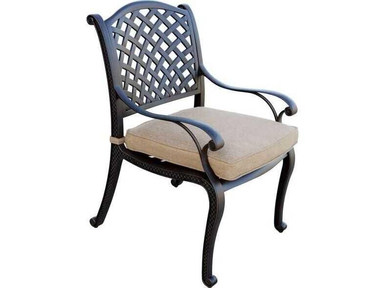 Nassau Cast Aluminum Dining Chair with Cushion Set of 4