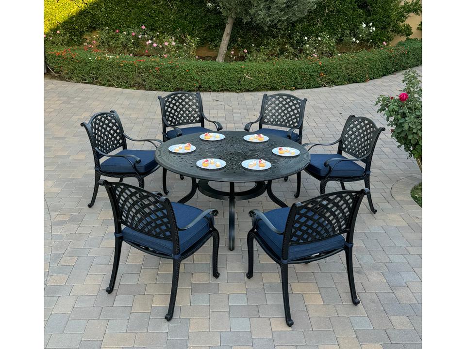 Nassau Cast Aluminum 7-Piece Patio Dining Set