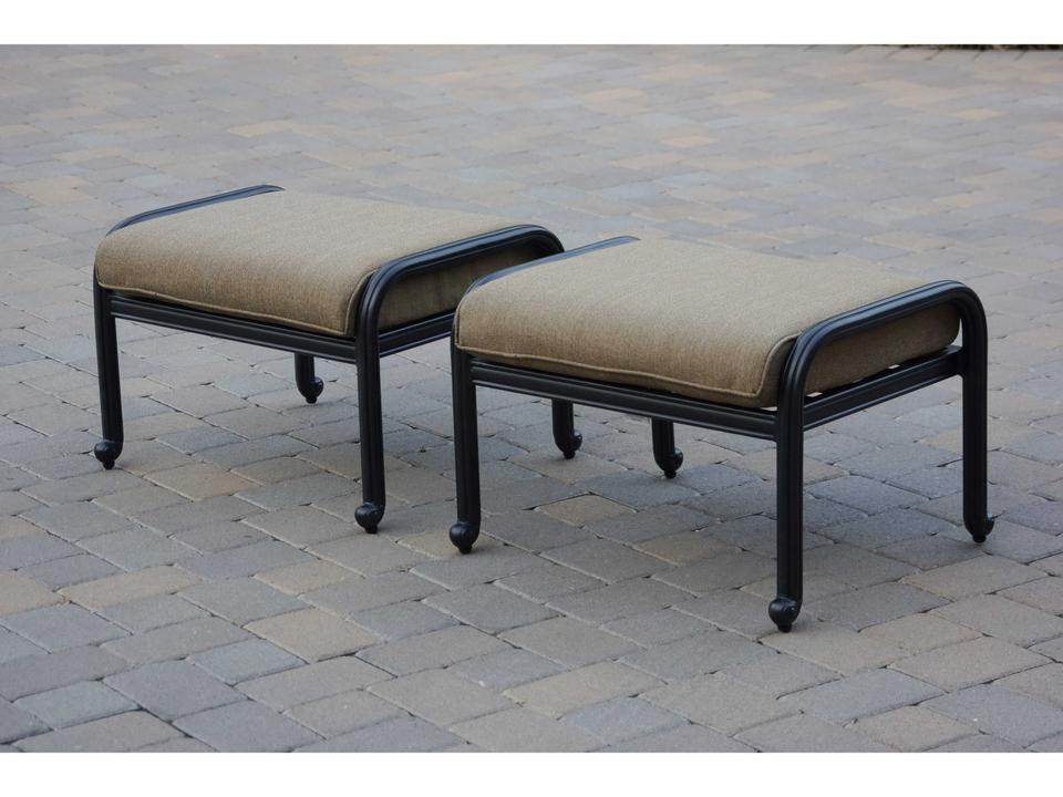 Santa Monica Cast Aluminum Antique Bronze Ottoman Set of 2