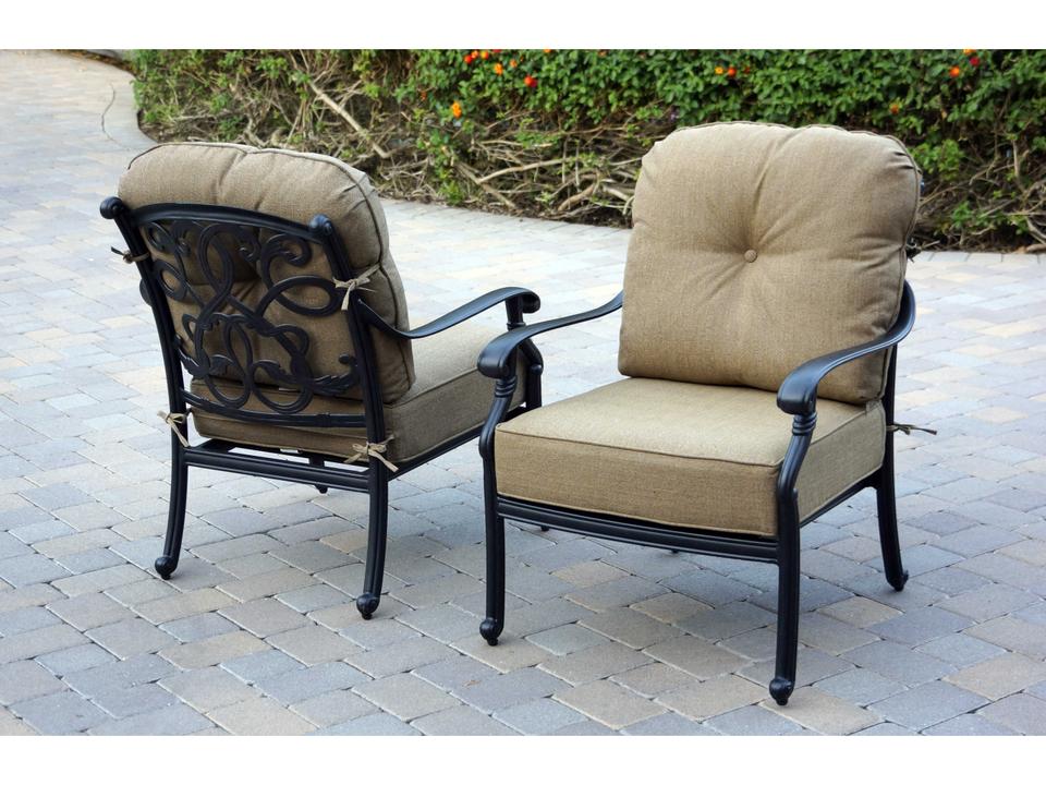 Santa Monica Cast Aluminum Antique Bronze Lounge Chair Set of 4
