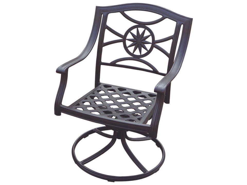 Ten Star Cast Aluminum Antique Bronze Swivel Rocker Dining Arm Chair Set of 4
