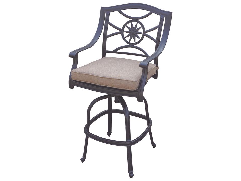 Ten Star Cast Aluminum Antique Bronze Swivel Bar Stool Set of 4