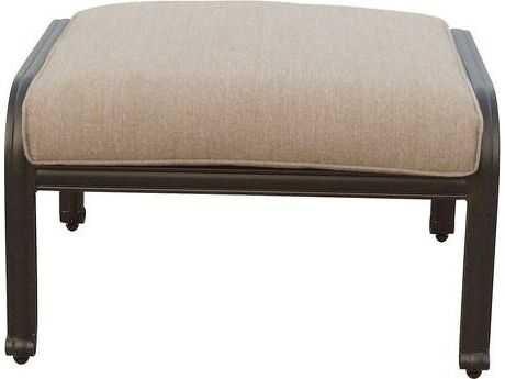 Nassau Cast Aluminum Ottoman with Cushion Set of 2