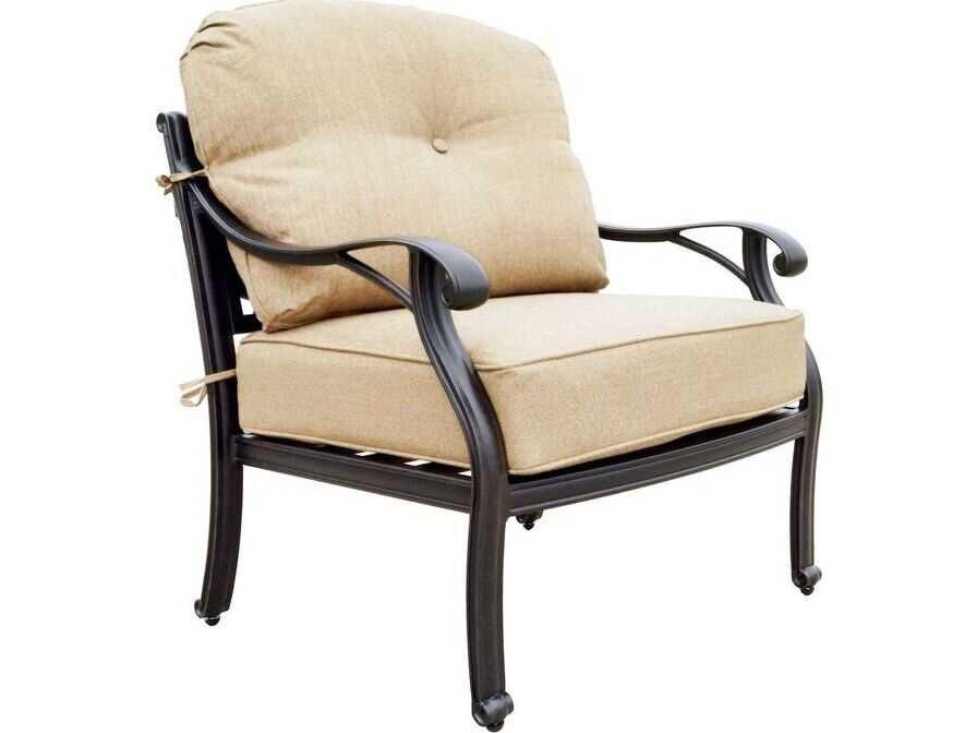 Nassau Cast Aluminum Club Chair with Cushions Set of 2
