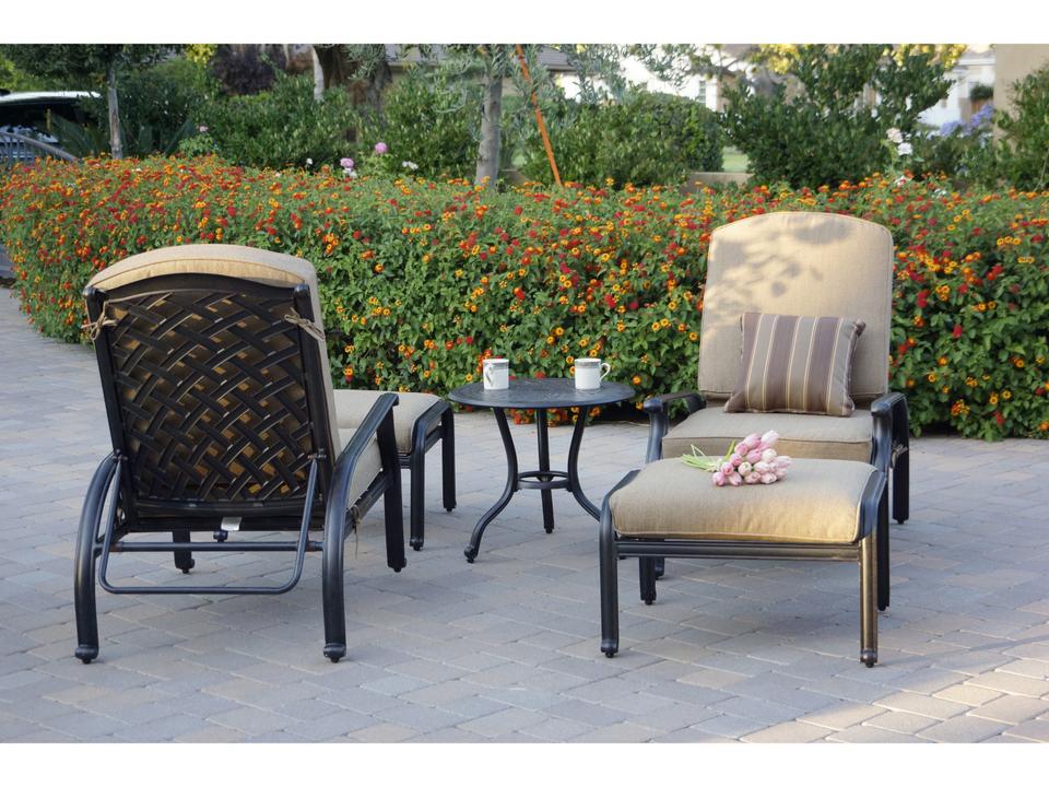 Nassau 5-Piece Cast Aluminum Cushion Lounge Set in Antique Bronze