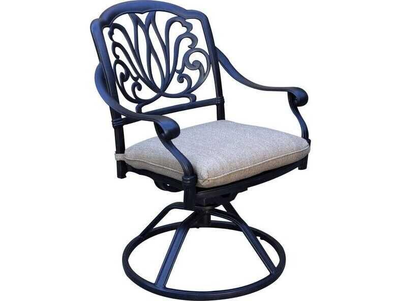 Elisabeth Cast Aluminum Antique Bronze Swivel Rocker Dining Arm Chair Set of 4