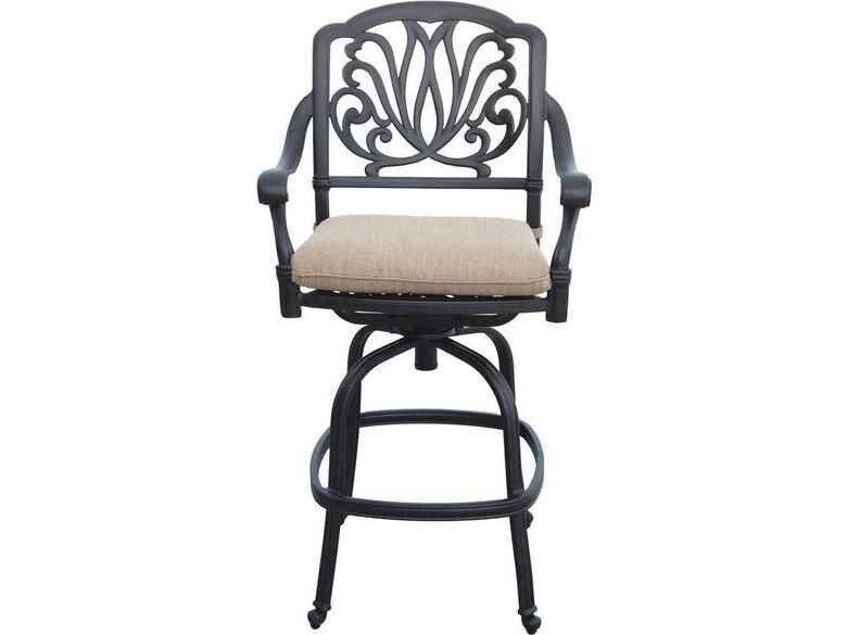 Elisabeth Cast Aluminum Antique Bronze Swivel Bar Stool Set of 6